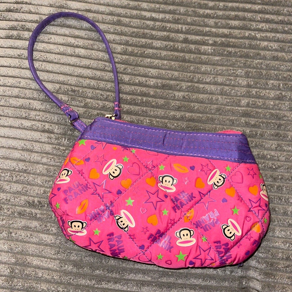 Paul Frank Polka Dot Zipper Clutch Pouch Cosmetic Small Bag
